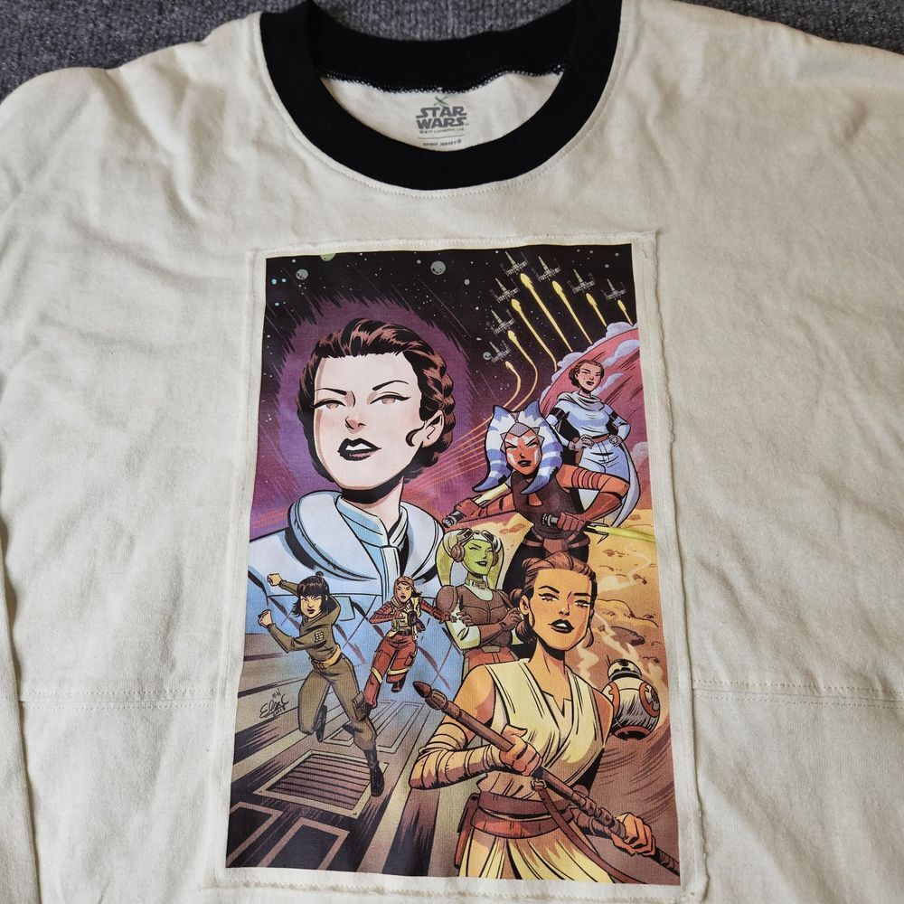 Disney Spirit Jersey‎ Star Wars Women of the Galaxy Cropped Raw Hem Adult XL